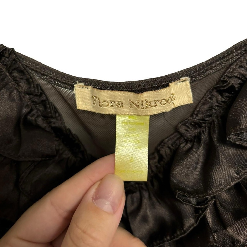 Y2k Fairy Brown Ruffle Sheer Slip Dress Mini Babydoll - Picture 5 of 7